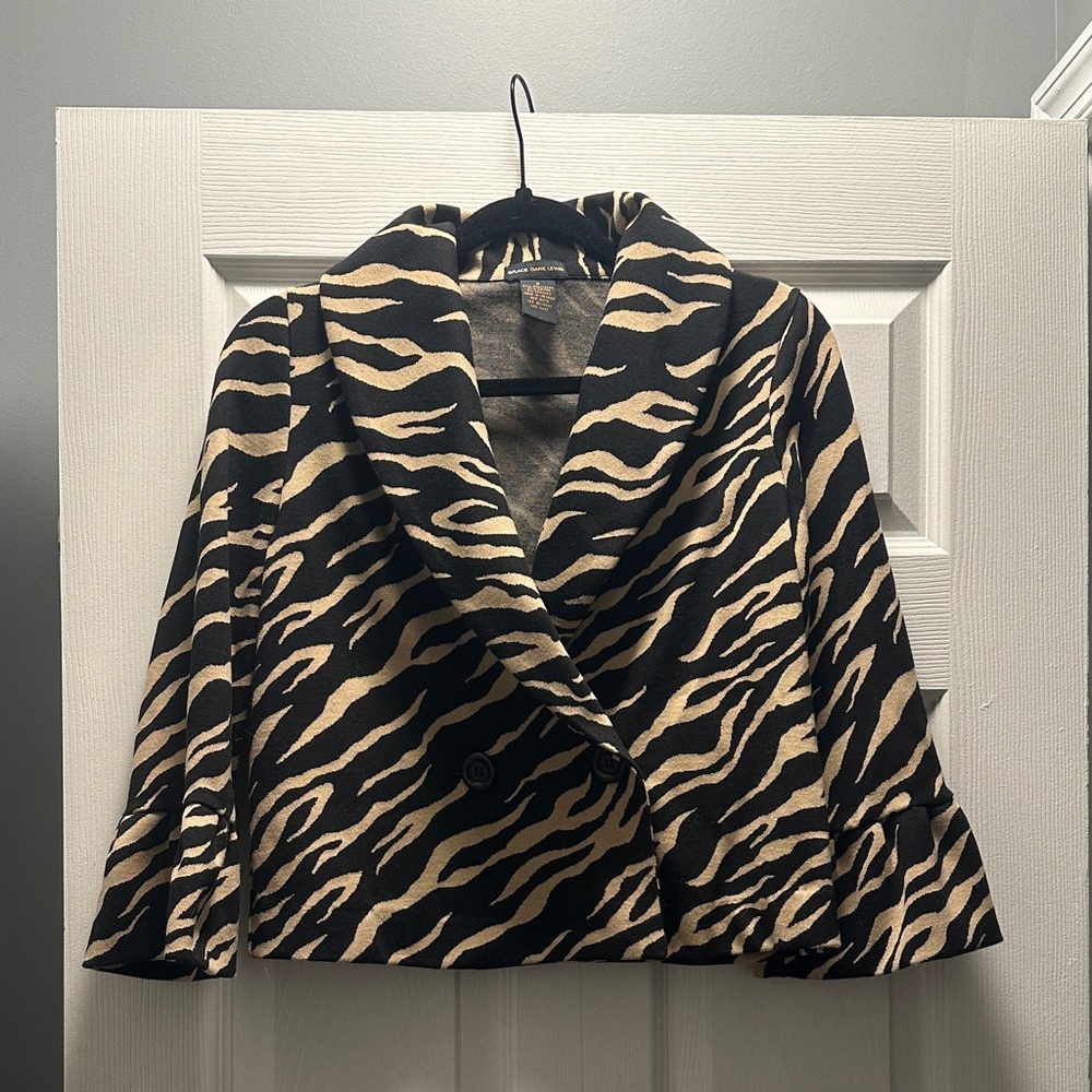 Elegant Zebra Print Women's Blazer